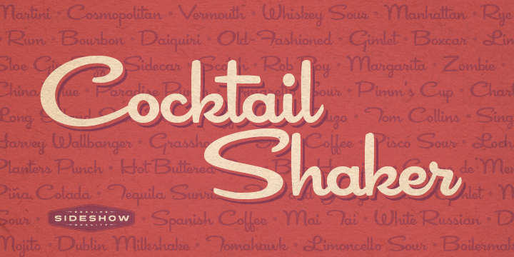 Cocktail Shaker font poster