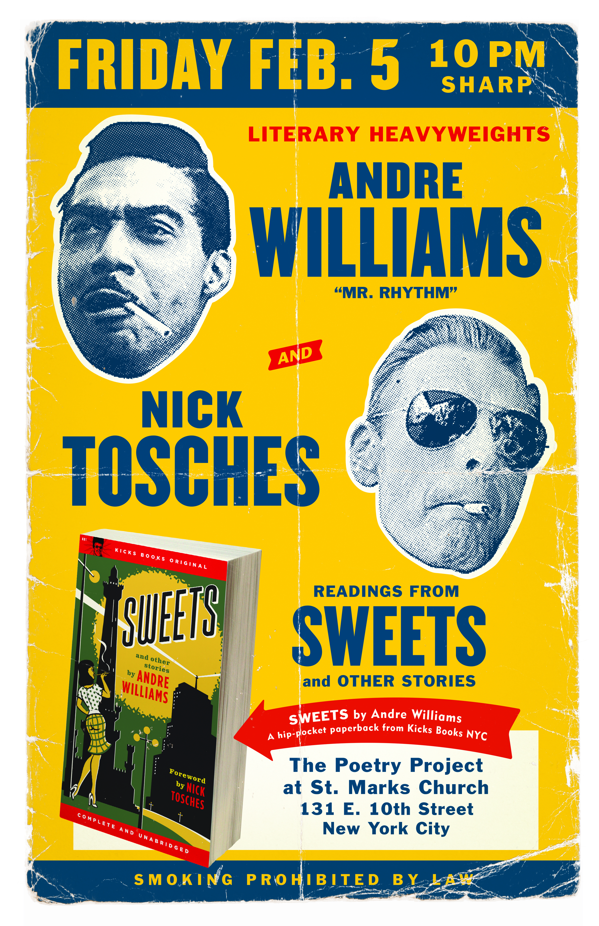 Andre Williams/Nick Tosches reading poster