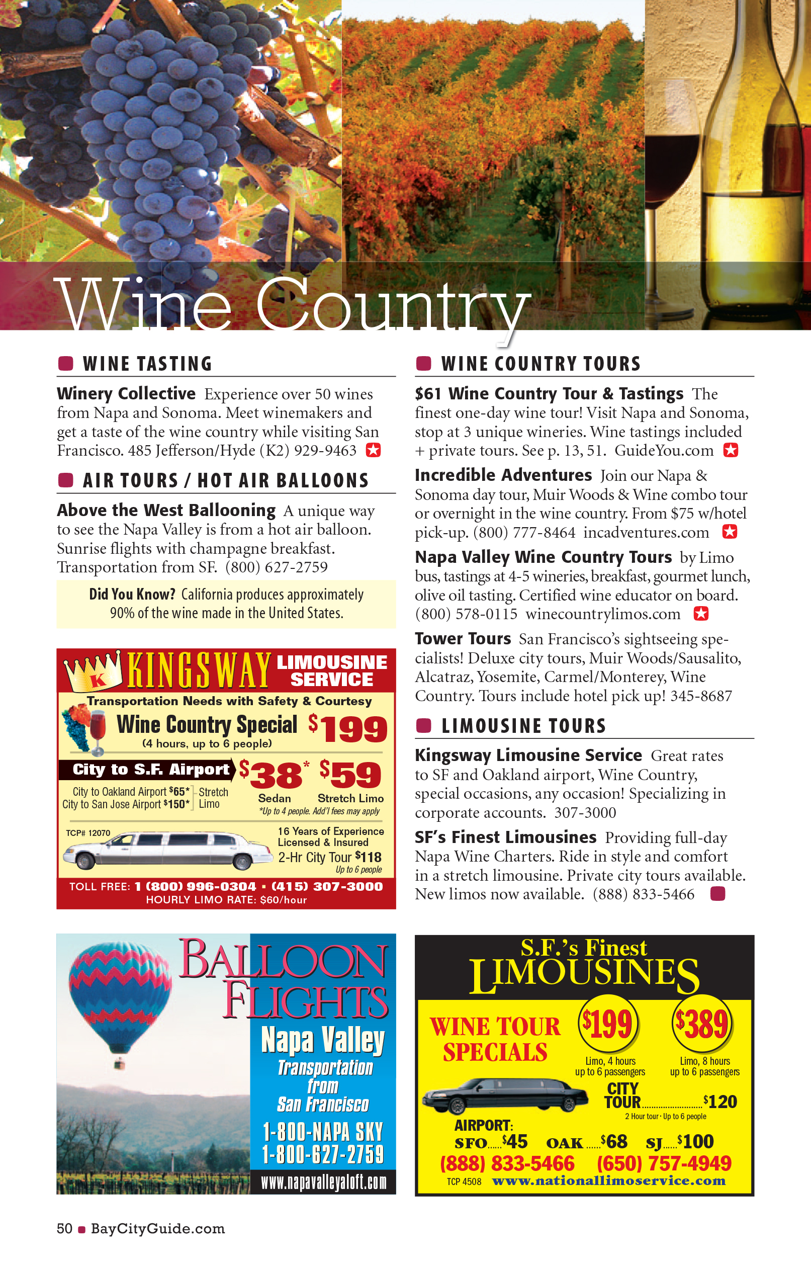 Bay City Guide magazine - Wine Country