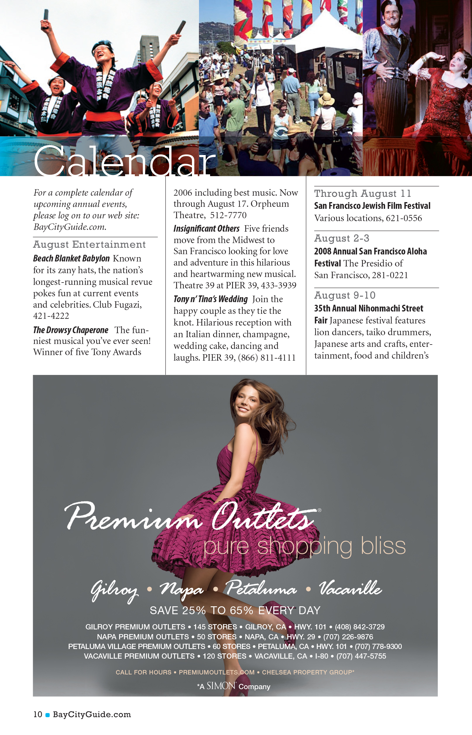 Bay City Guide magazine - Calendar