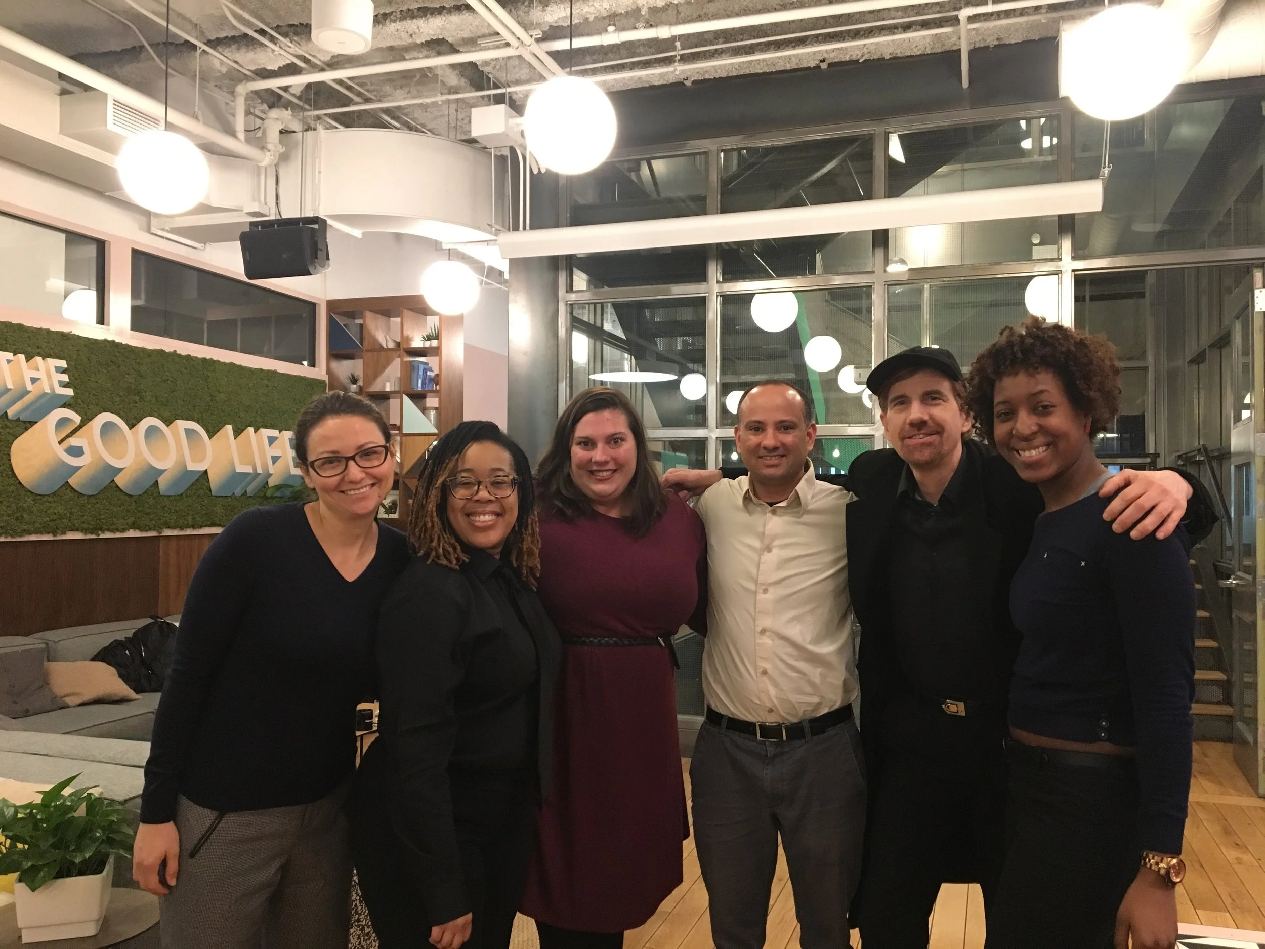 Jamie (in maroon) pictured here with members of our Chicago team at a recent coffee talk.