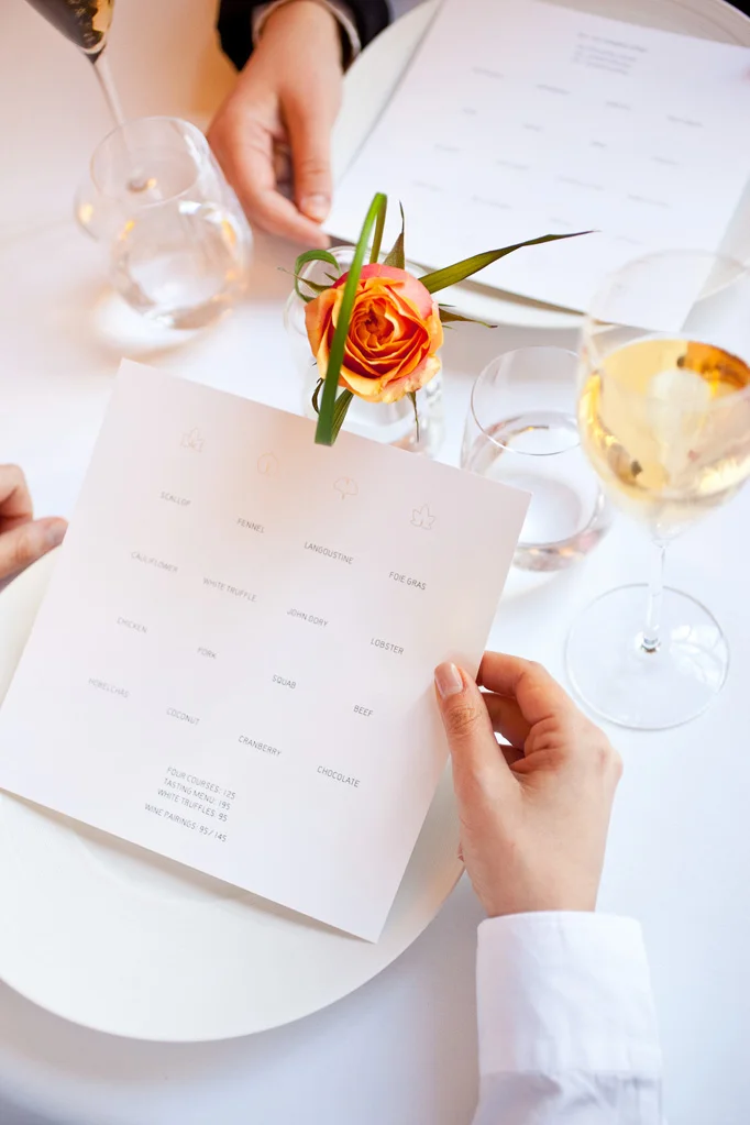 Menu designed by JULIETTE CEZZAR .
