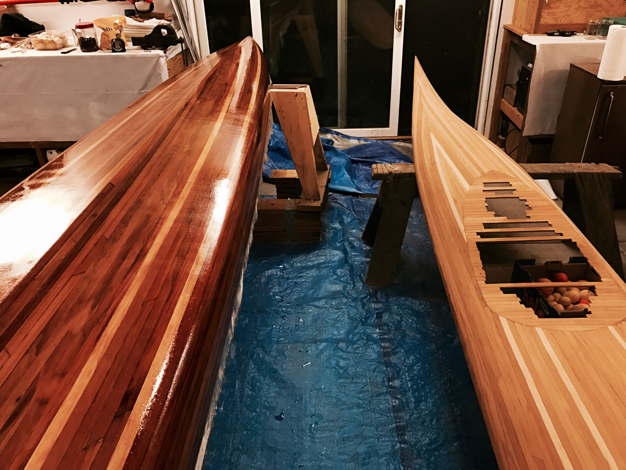 Behind the kayak