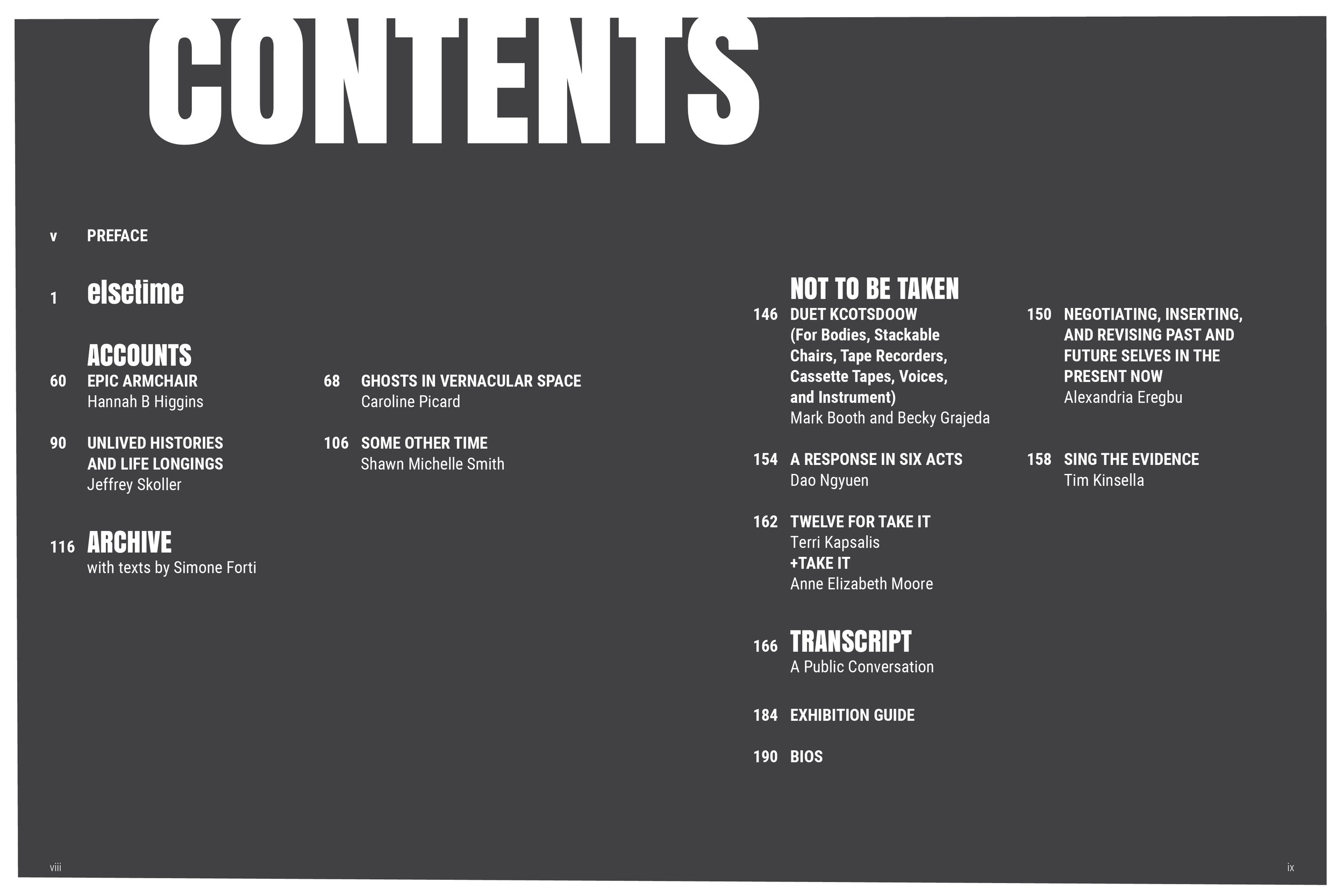  Table of contents 
