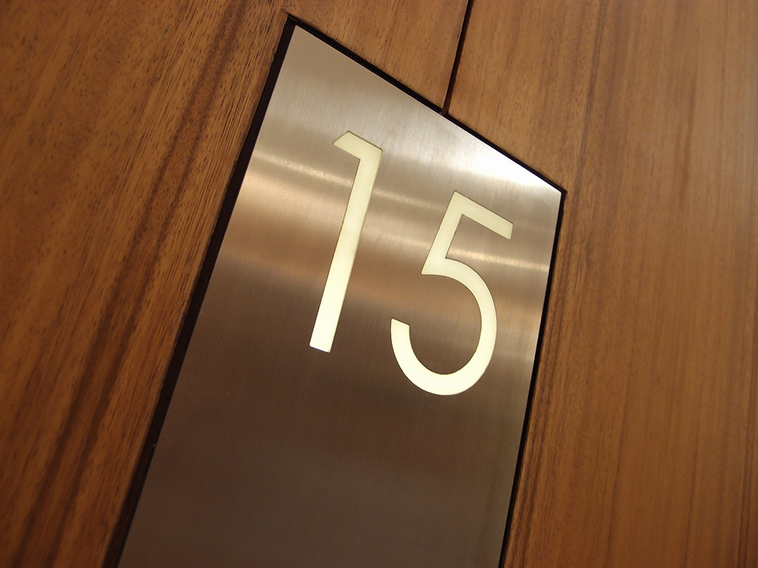 Floor level indicators on typical floors.