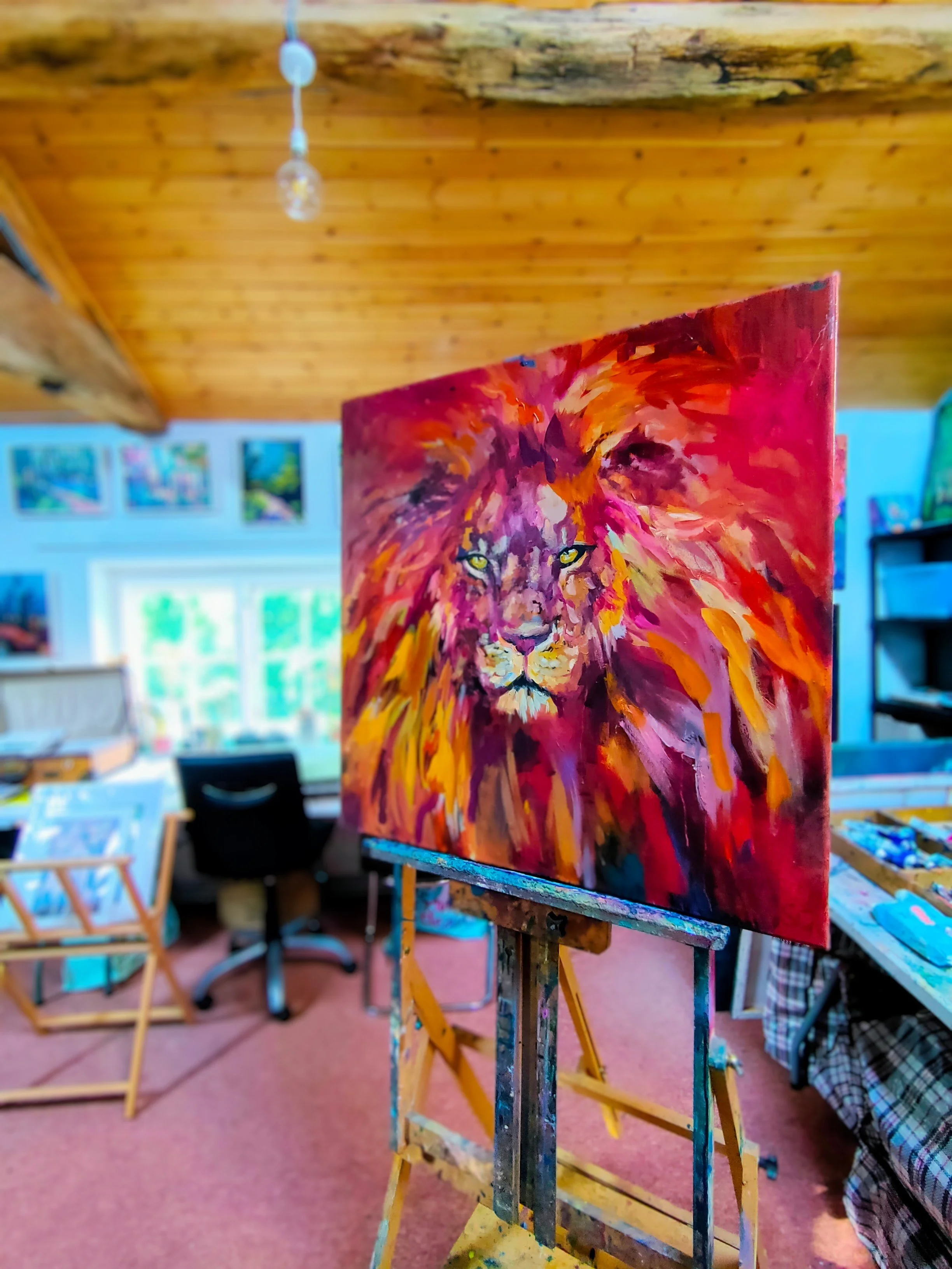 Lion painting for sale — Sue Gardner Original Paintings