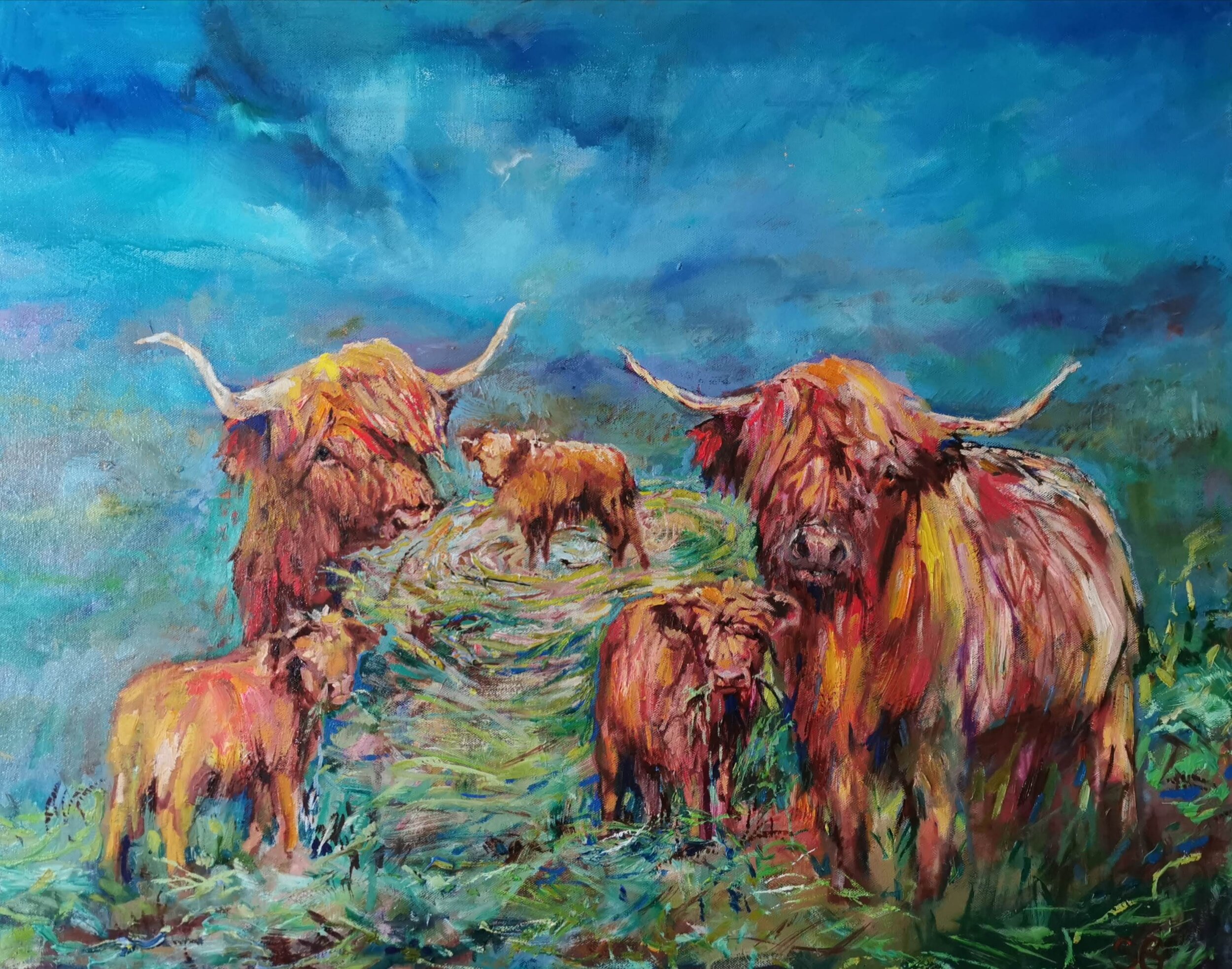 Commissioning a Custom Highland Cow Painting on Canvas — Fine Art Paintings  For Sale UK