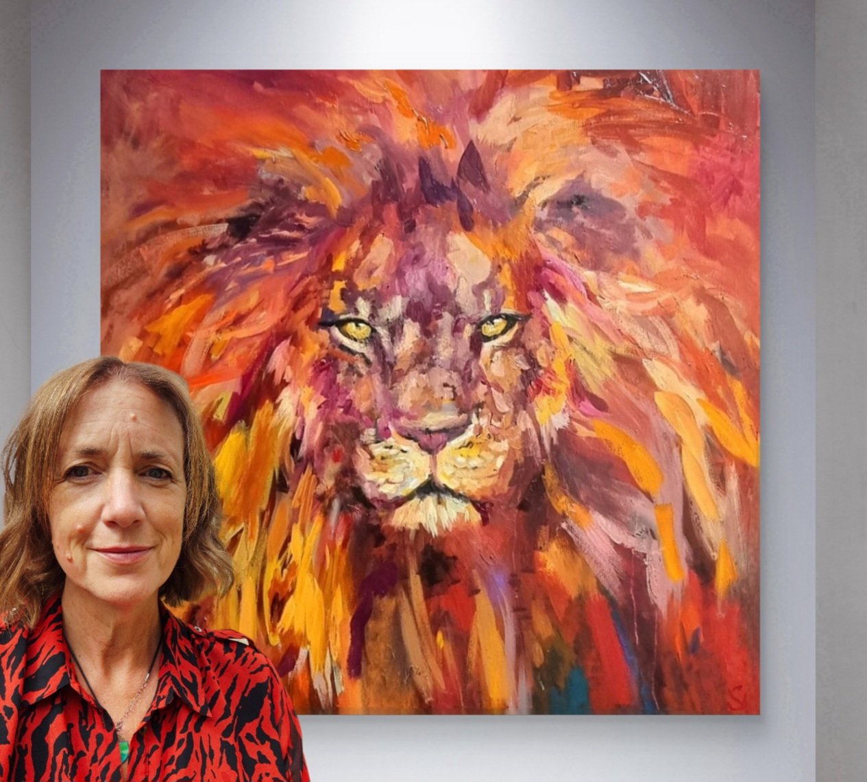 lion painting and sue gardner.jpg