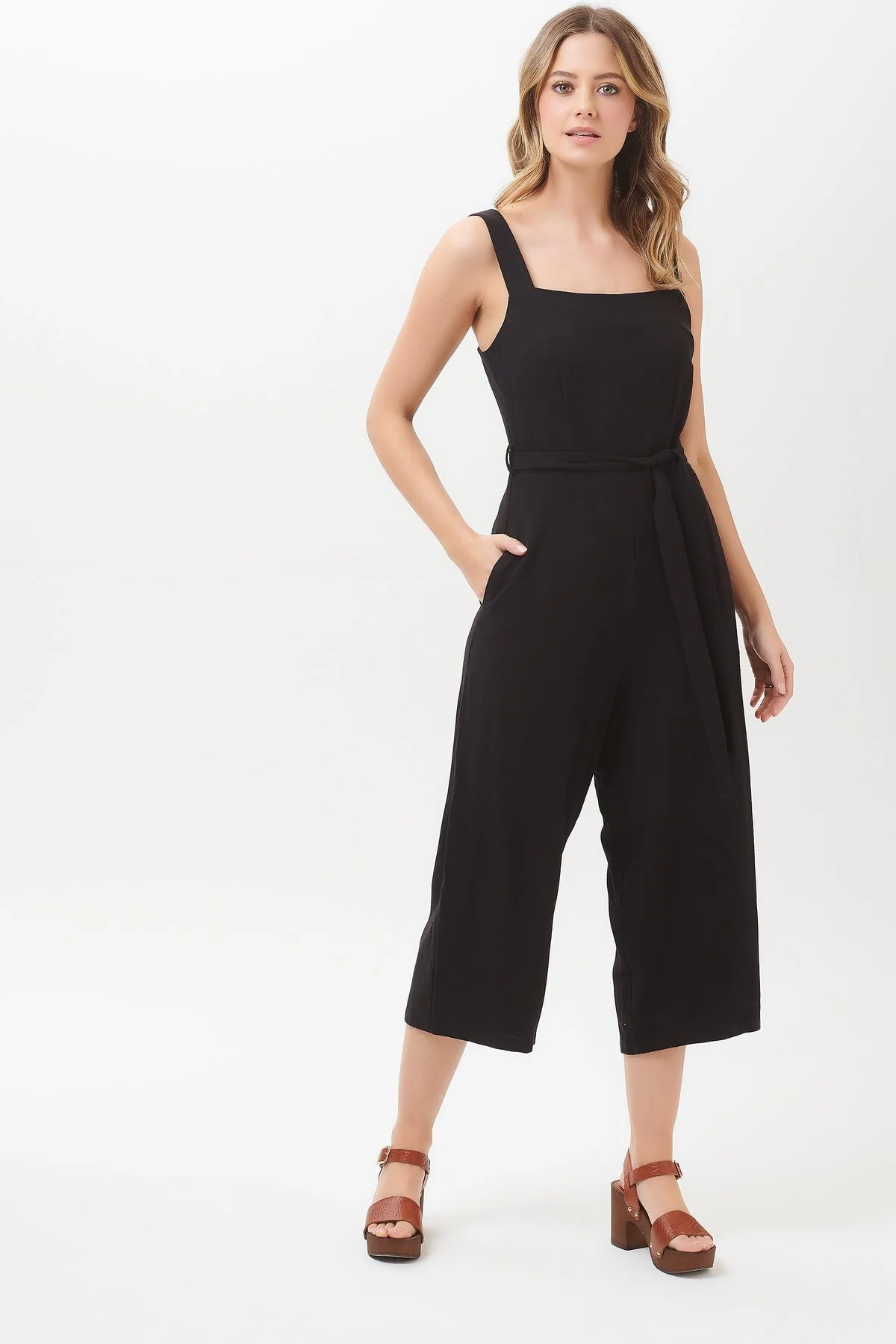 Sugarhill Brighton Black Linen Jumpsuit — Frank & Salvi