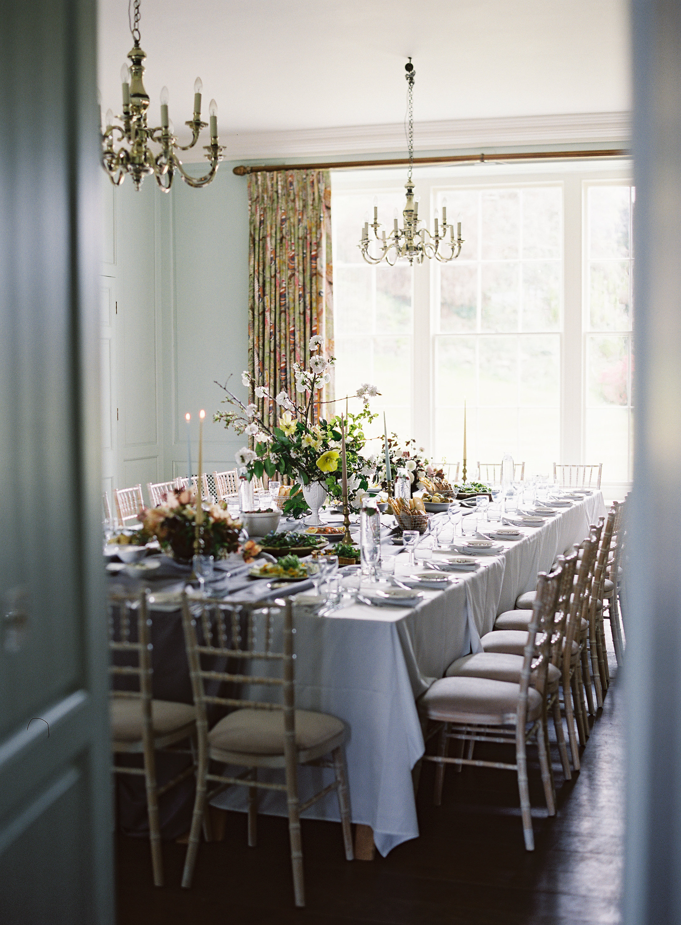 Private dining table styling at Boconnoc House