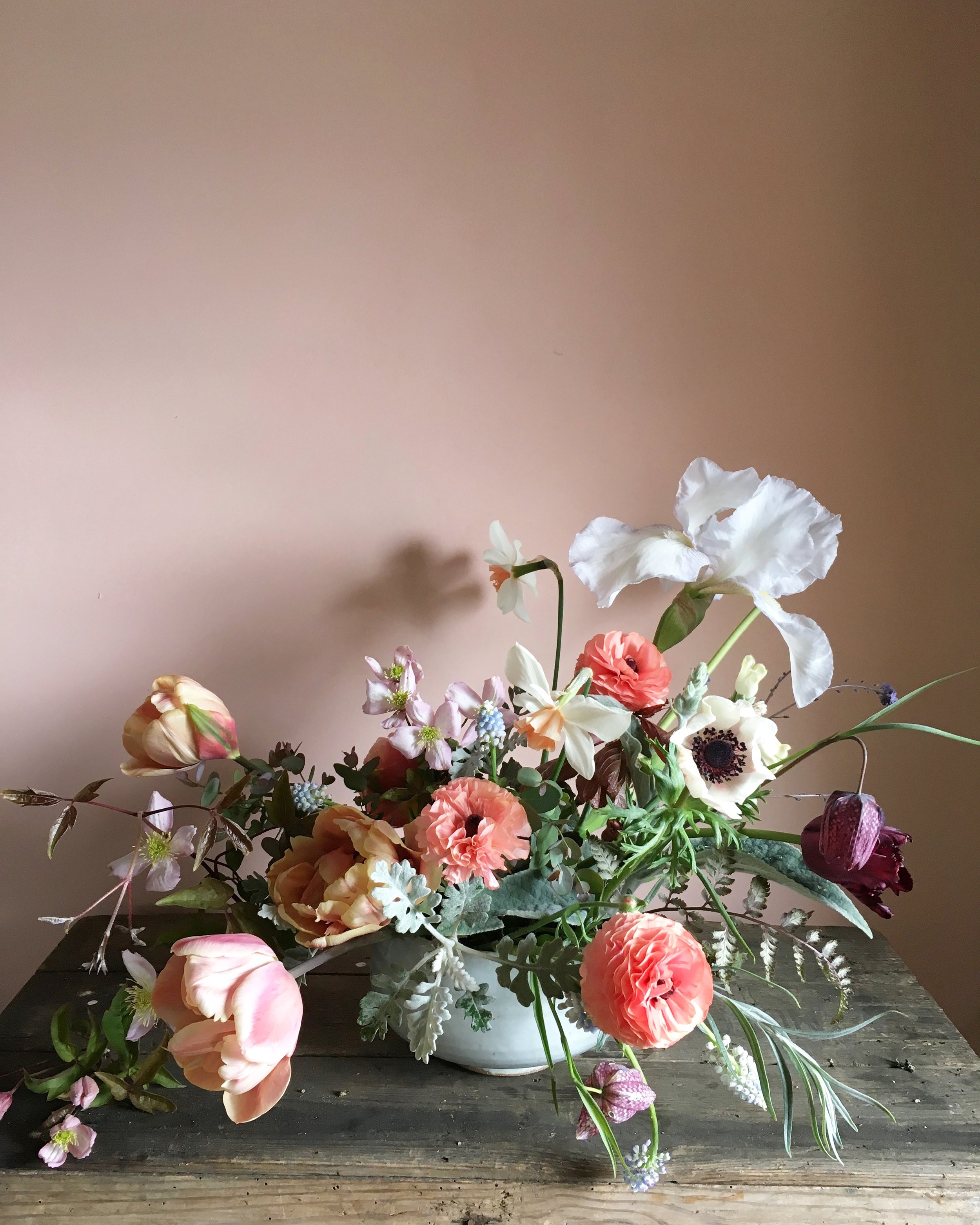 Wedding table flowers Cornwall