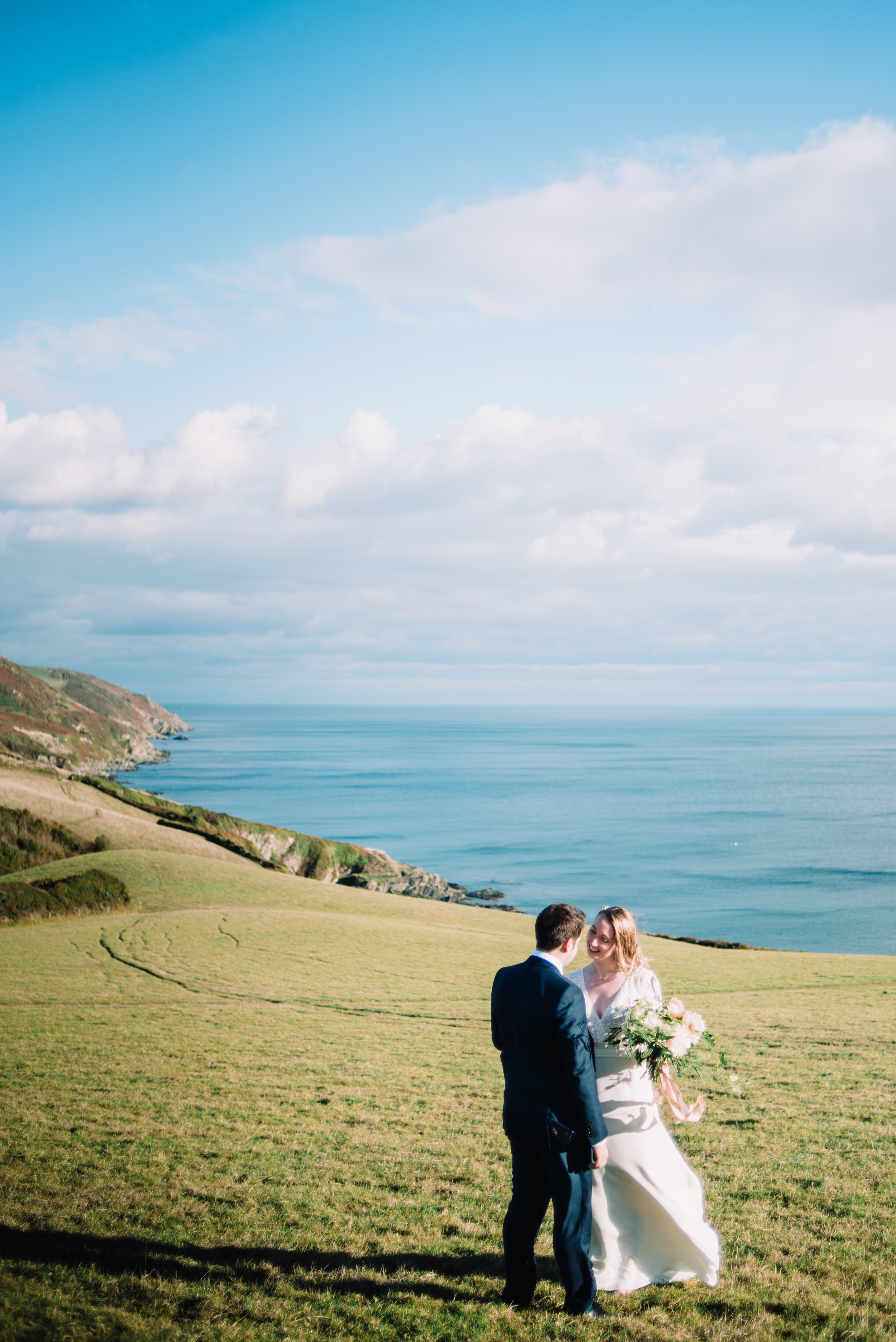 Cliff top ceremony in Cornwall