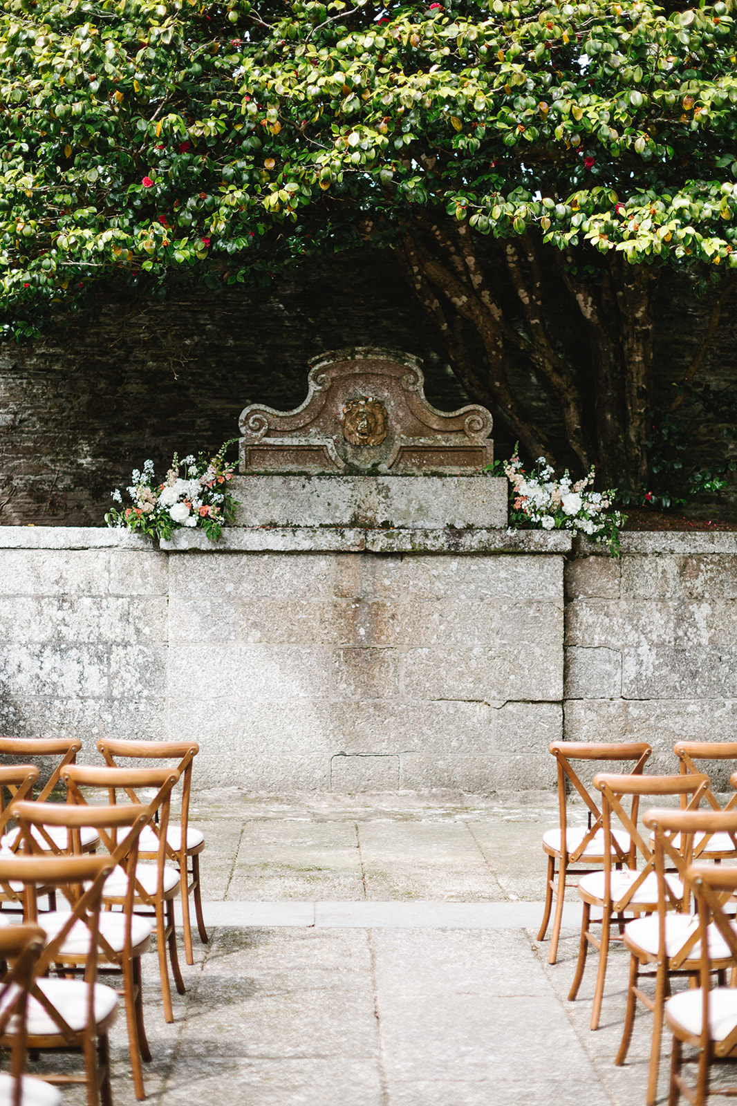 Outdoor wedding in the Bath House at Boconnoc