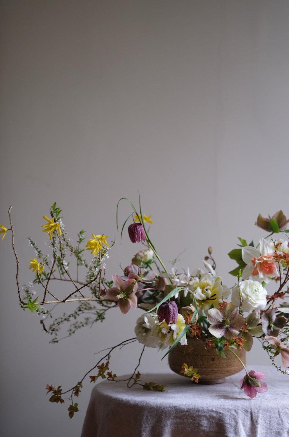 March arrangement by The Garden Gate Flower Company