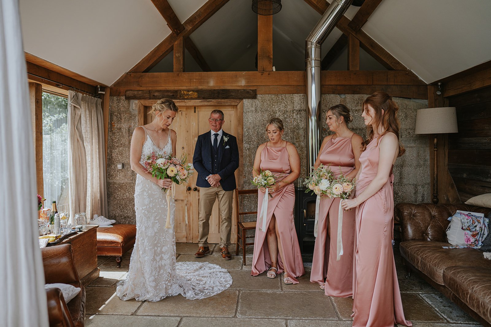 Bride and her Maids at Nancarrow Farm Wedding