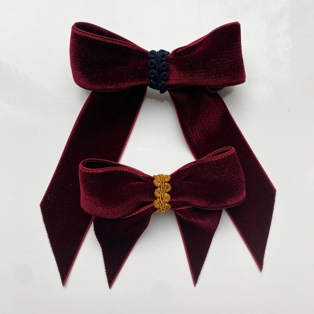 Maroon bows for dress or hair ( inspired Camilla) style Amazon.com : HINZIC 3Pcs 4.72inch Velvet Hair Bows Burgundy  main image 2