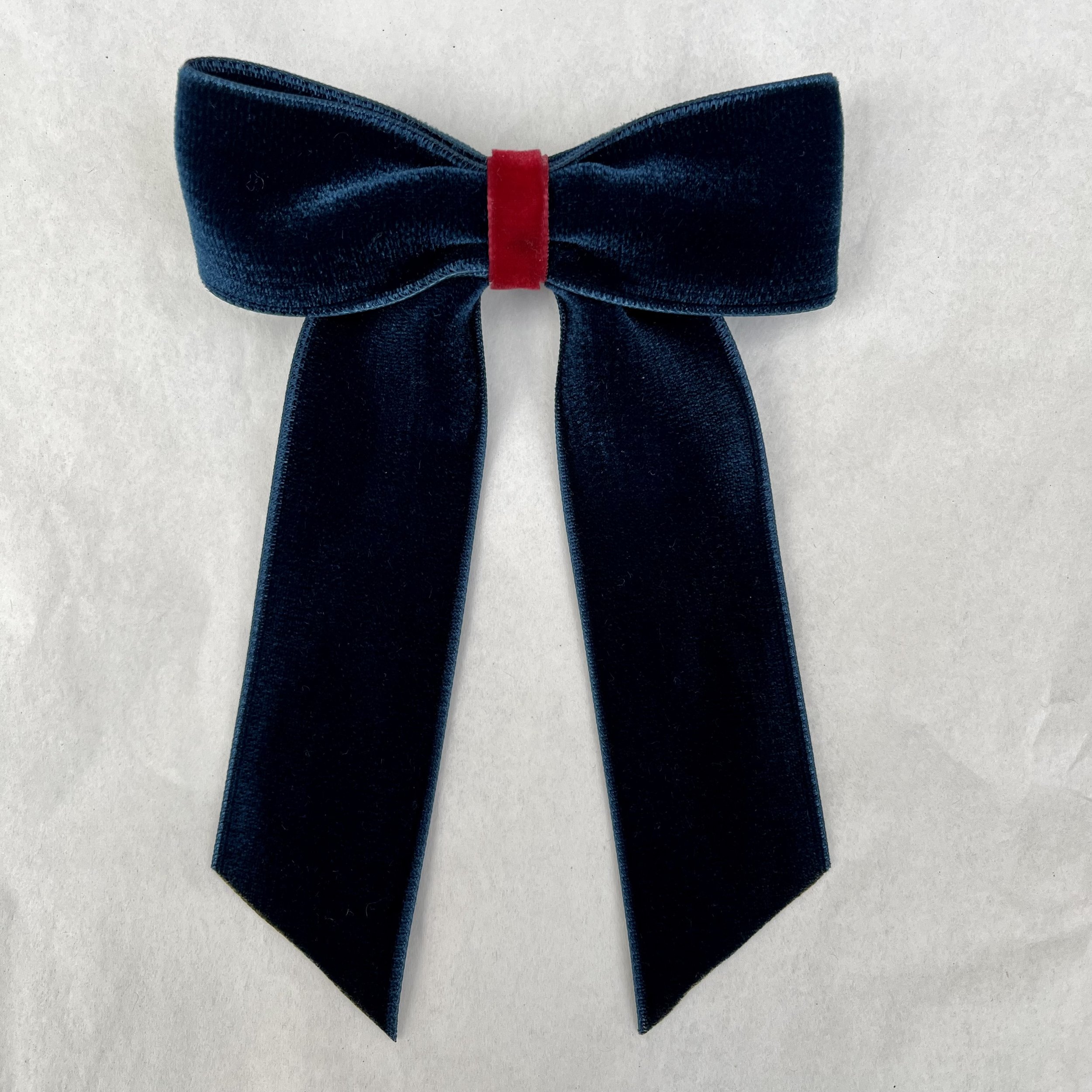 Petrol & Raspberry Barrette Bow