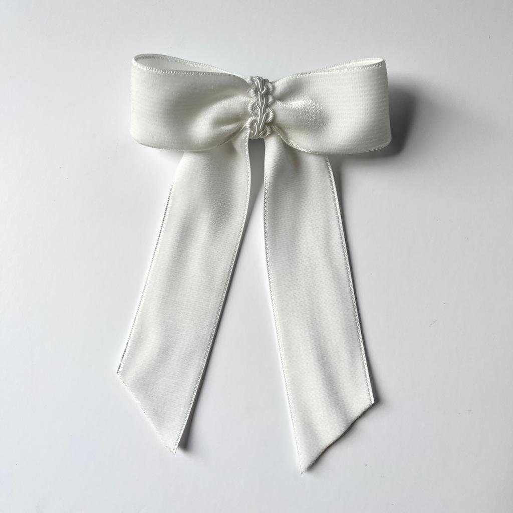 Ivory Barrette Bow