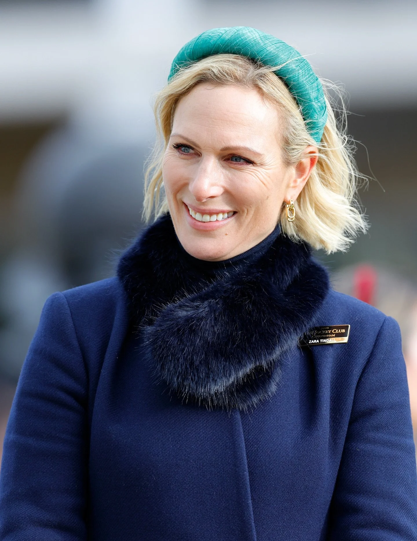 Delighted to see beautiful Zara Tindall in another of our headbands. Last week she chose to wear our silk abaca WRAP in Green for @cheltenhamraces trials day 💚 such a gorgeous colour on her!
@anniemiallstyling 
@nickymalonepr 
📸 @indigomax 
#royals