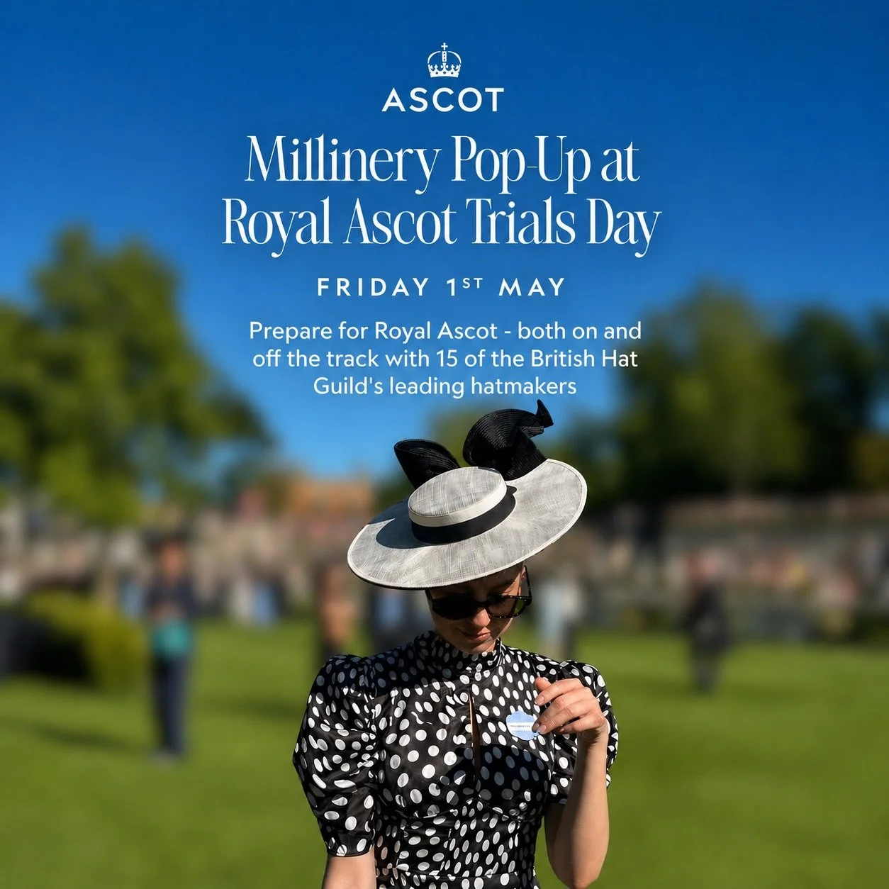 Delighted to be exhibiting at @ascotracecourse Trials Day alongside 14 fellow members of the @britishhatguild 🎩

If you&rsquo;re planning your summer events, it&rsquo;s the perfect chance to find your headwear! 
Come and find us in the Grandstand&md