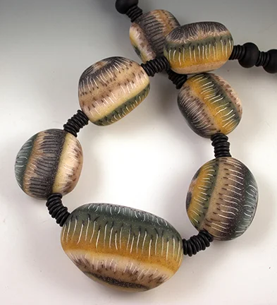 River Rock Bead Necklace in neutral colors