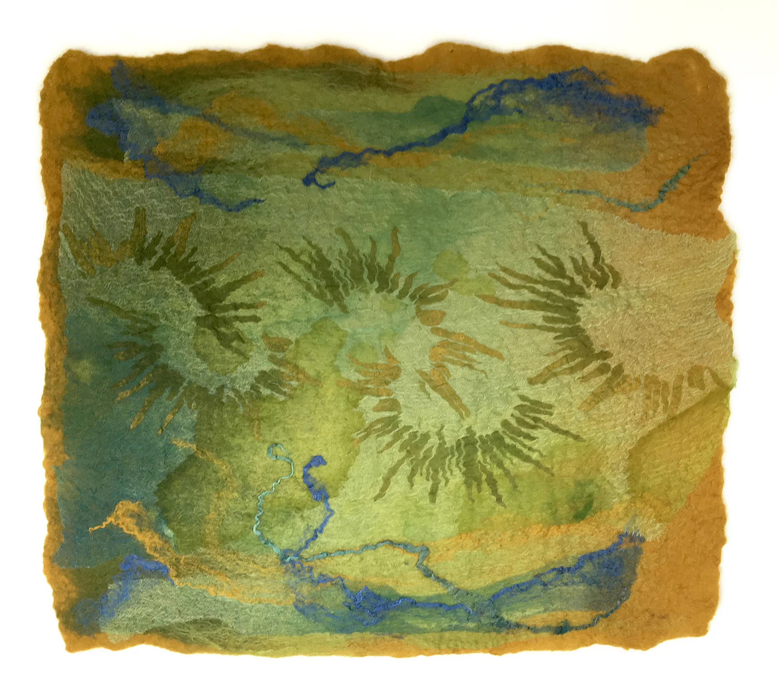 Summer Solstice by Melanie West, 2019 wool and hand painted silk