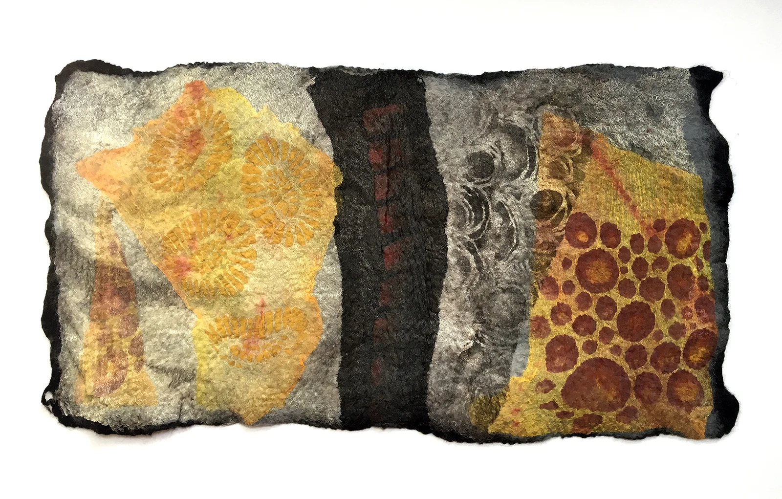 Chalk Erosion by Melanie West, 2019 wool and hand painted silk
