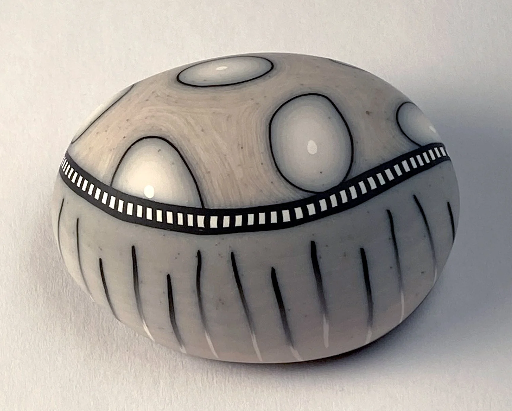 River Rock Brooch in Neutral with spots and lines.jpg