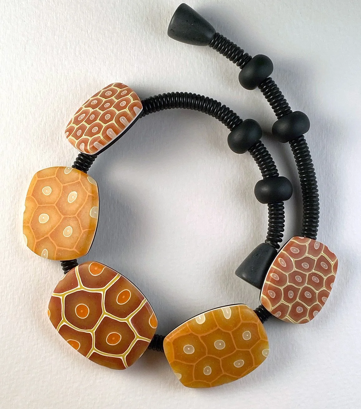 five tile translucent oranges necklace 1.jpg