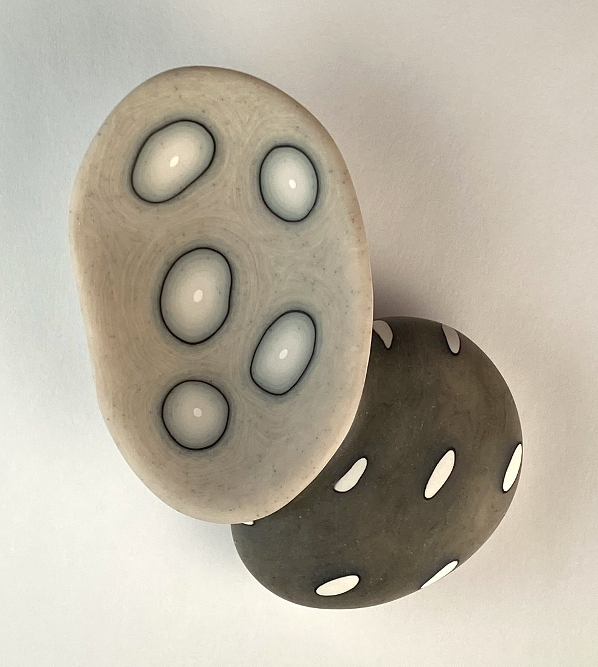 Shell and Rock Brooch in Cream Brown 1.jpg