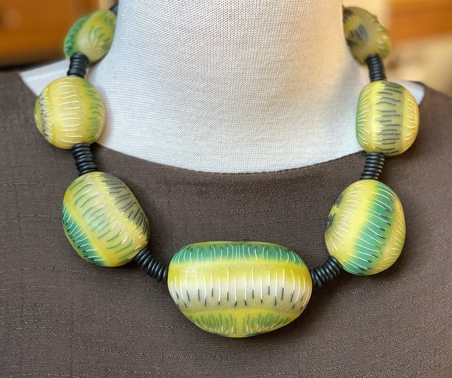 Rive Rock Necklace in tran greens 3.jpg