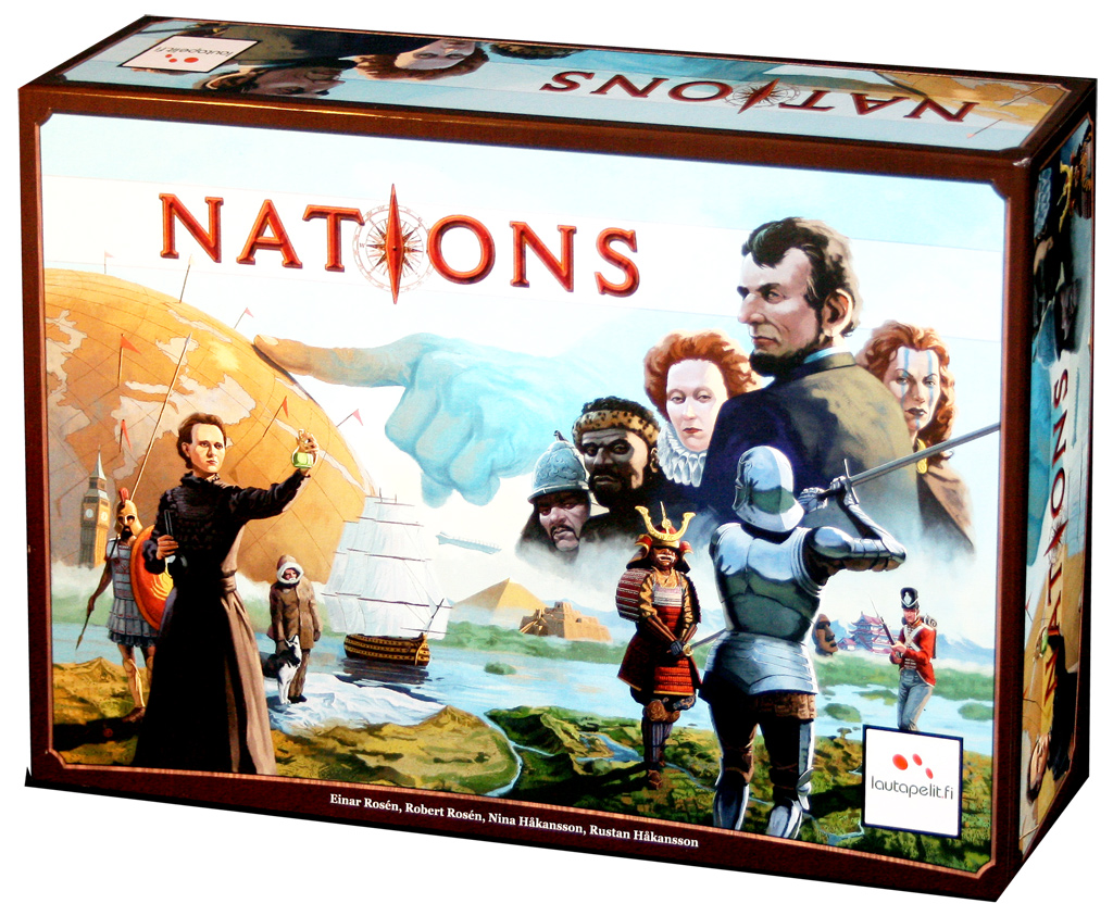 On the cover I see Scotland, America, England, Japan, France/Poland and even Inuits. Can I play these Nations I ask excitedly? No...