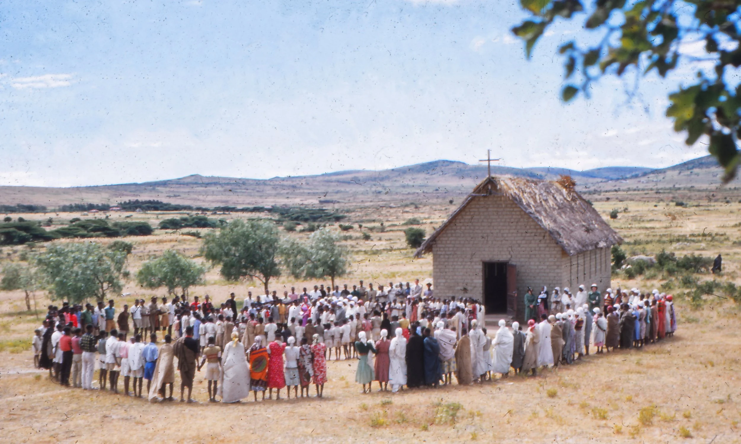 Original Lutheran church, Dongobesh, Tanzania (Photo: Jon Jøssang, 1954)