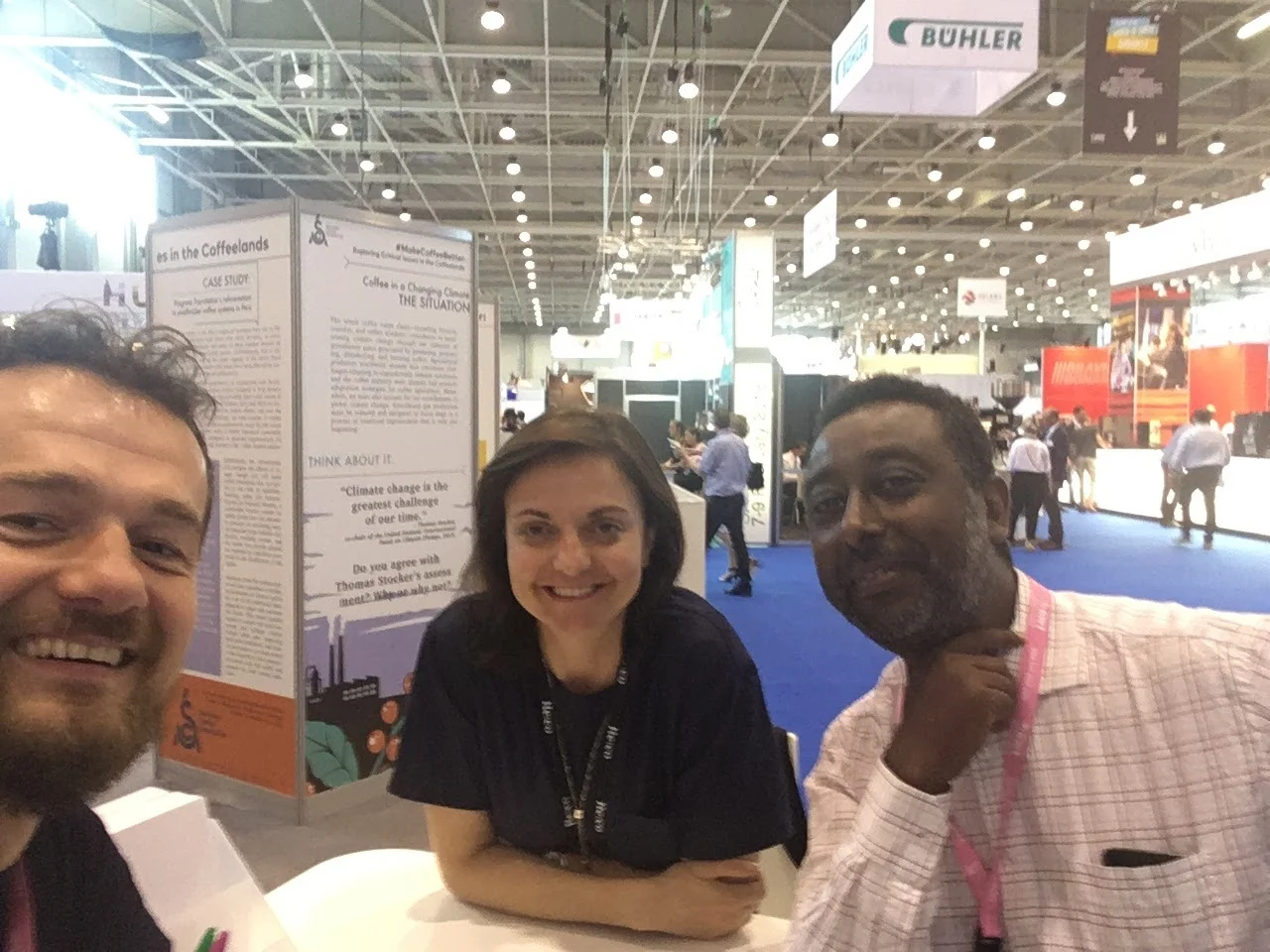 Lennart, Sara and Abiy. The historic meeting that brought forth our partnership at the 2017 World of Coffee in Budapest.