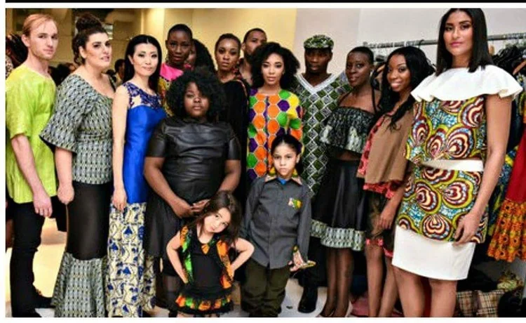 NYFW's youngest designer, Egypt Ufele, with her models of all ages, races and sizes.