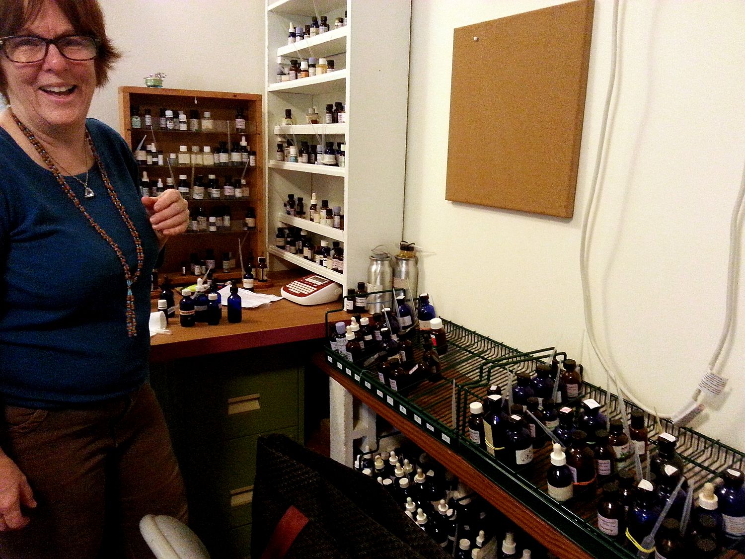 Marilyn in her aromatherapy room ...