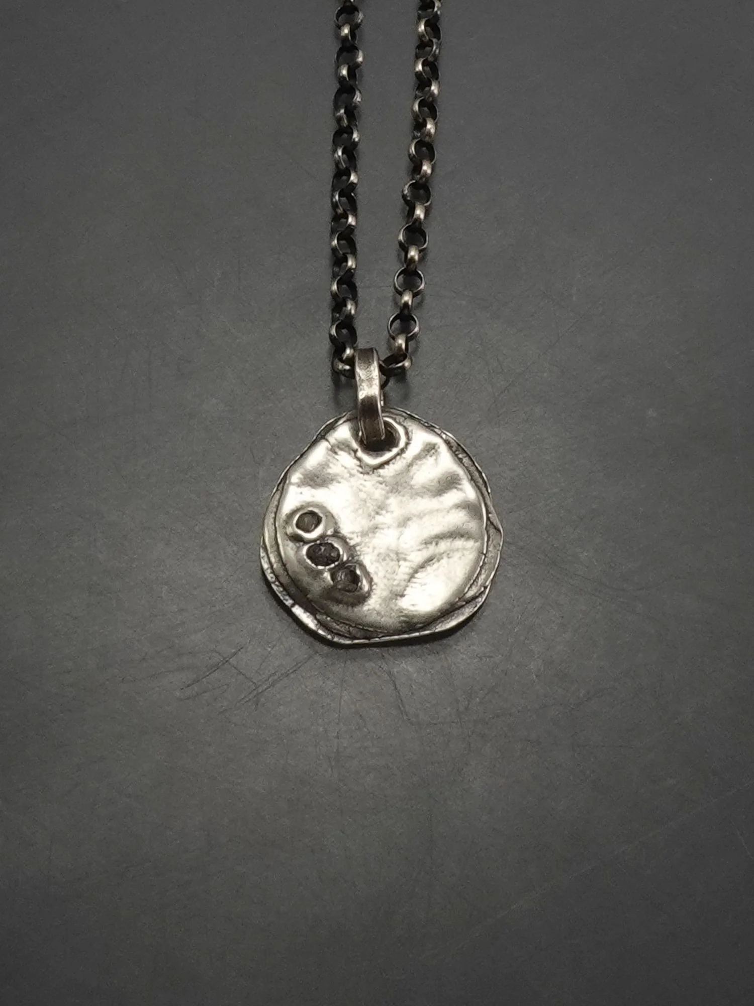 strata disc with diamonds pendant small kathy van kleeck 2.jpg