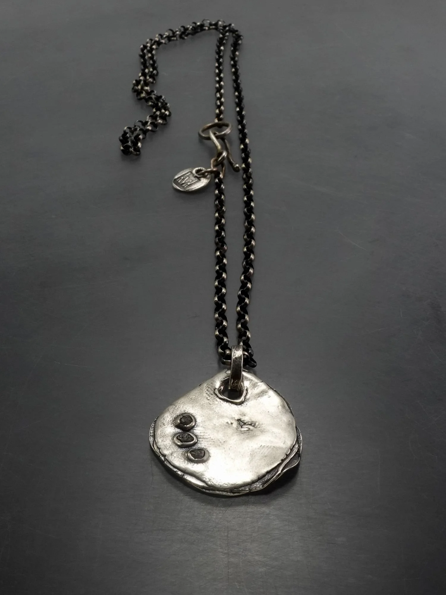 strata disc with diamonds pendant large kathy van kleeck 2.jpg