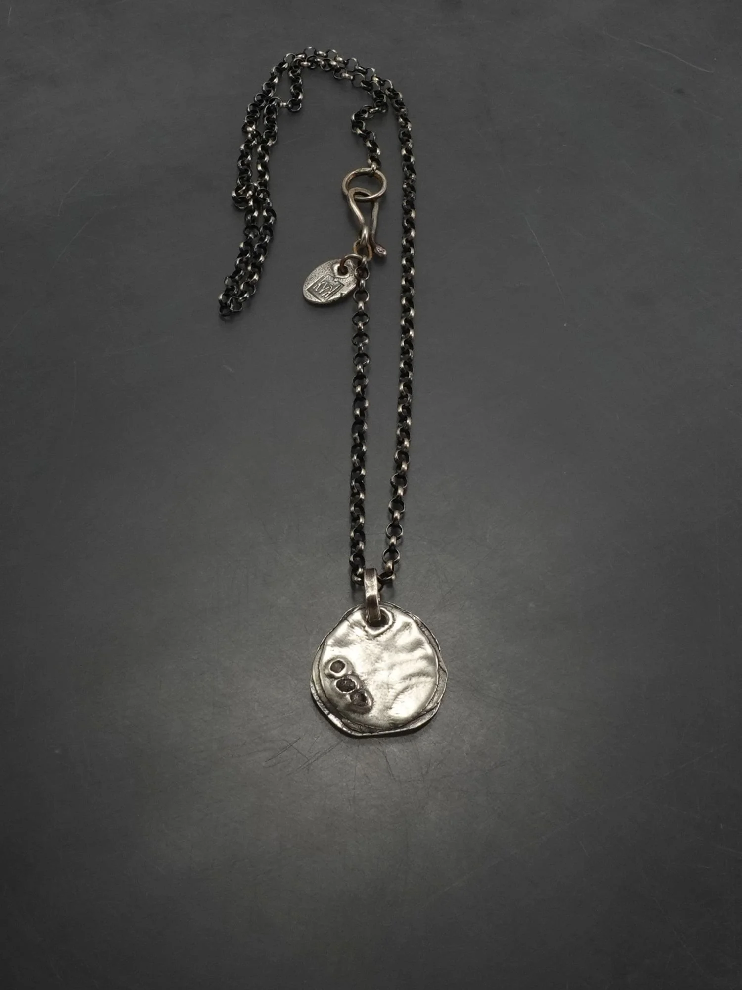 strata disc with diamonds pendant small kathy van kleeck 1.jpg