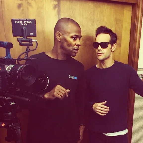 D.O.P. David Brewer and First Time Director Michael Malone on set