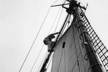 Semester at Sea - Amy on mast