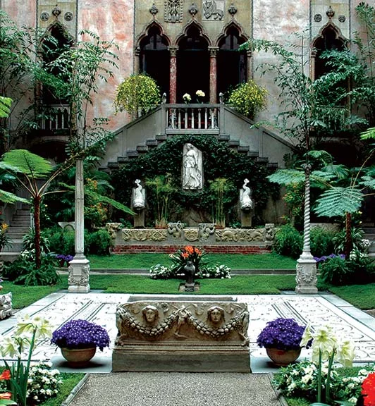 The courtyard at The Isabella Stewart Gardner Museum. 