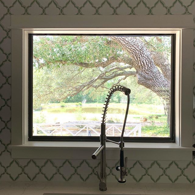Canโt decide if we like the backsplash or the view from the kitchen more. #newlooknassau this farmhouse is 4 miles to round top and our latest project will be ready for new owners soon! #roundtop #renovateonsite #goingtoroundtop #farmhouse #diy