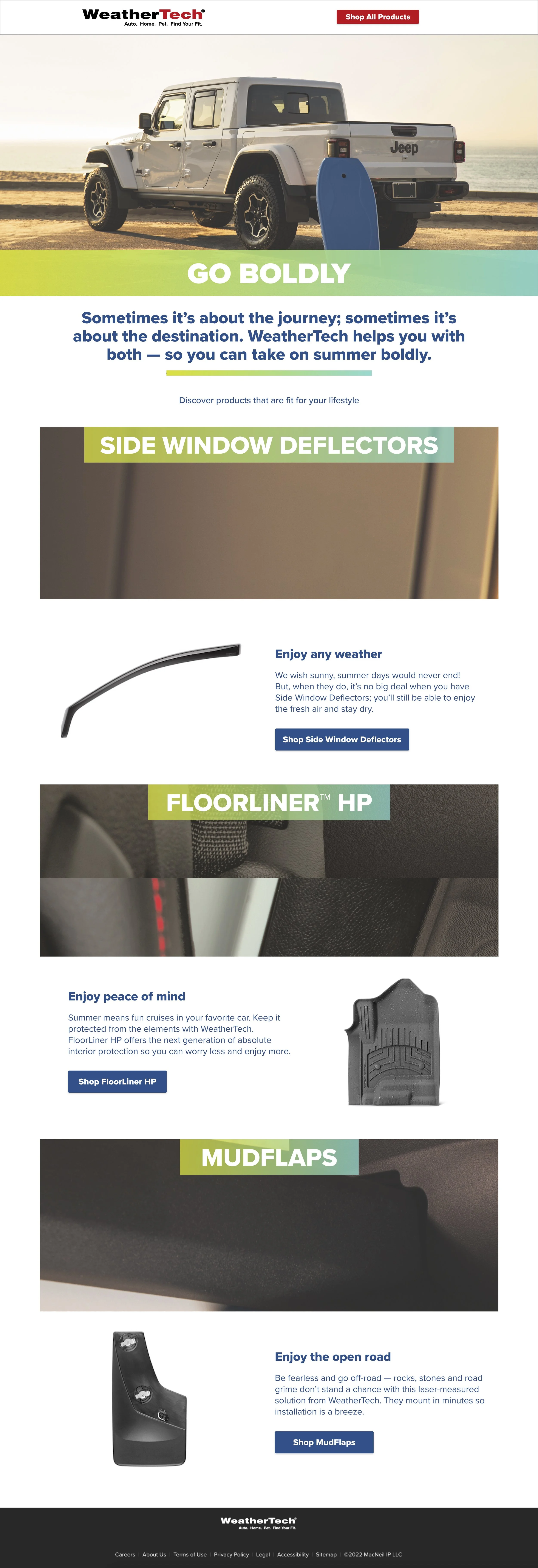 WeatherTech Summer Landing Page Creative Director