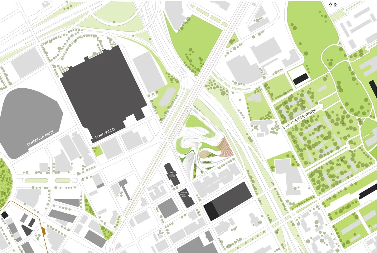 Sitemap of Downtown Detroit