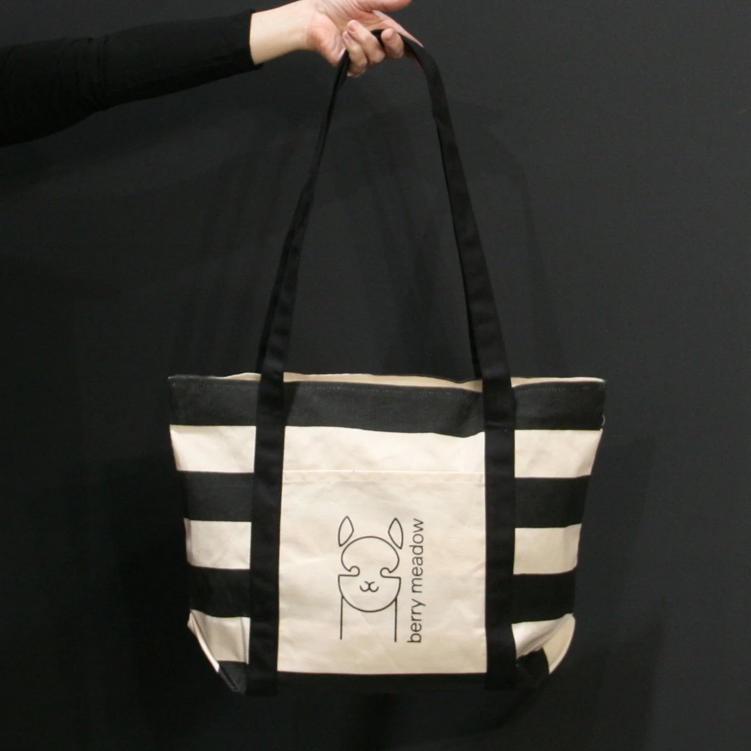 Project Bag - Striped Boat Tote Black.jpg
