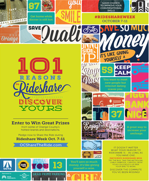 OCTA Rideshare Week "101 Reasons to Rideshare" campaign