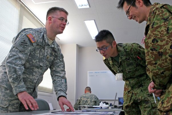 Working on a newsletter with the Japan Ground Self Defense Force, I make the only known successful bilingual copyediting joke ever! 