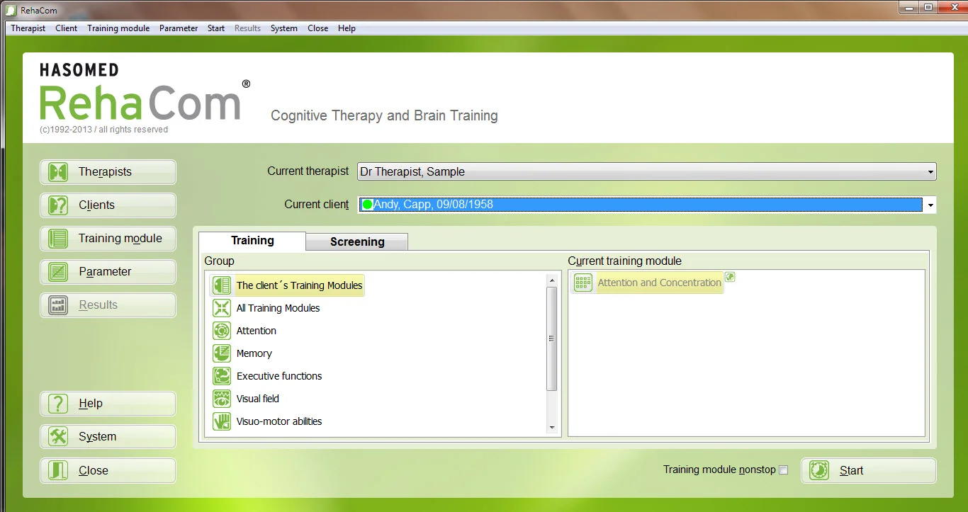 Click on System at lower left