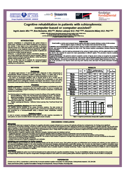 Scientific study applying RehaCom in schizophrenia - see link below